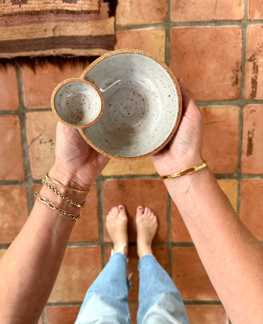 Double Bowl by Cloutier Ceramics