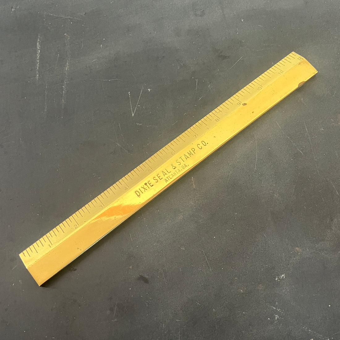 Vintage Solid Brass Ruler