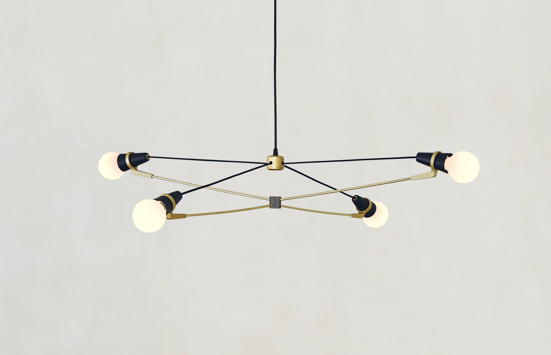 Church 4 Arm Pendant - Black & Brass