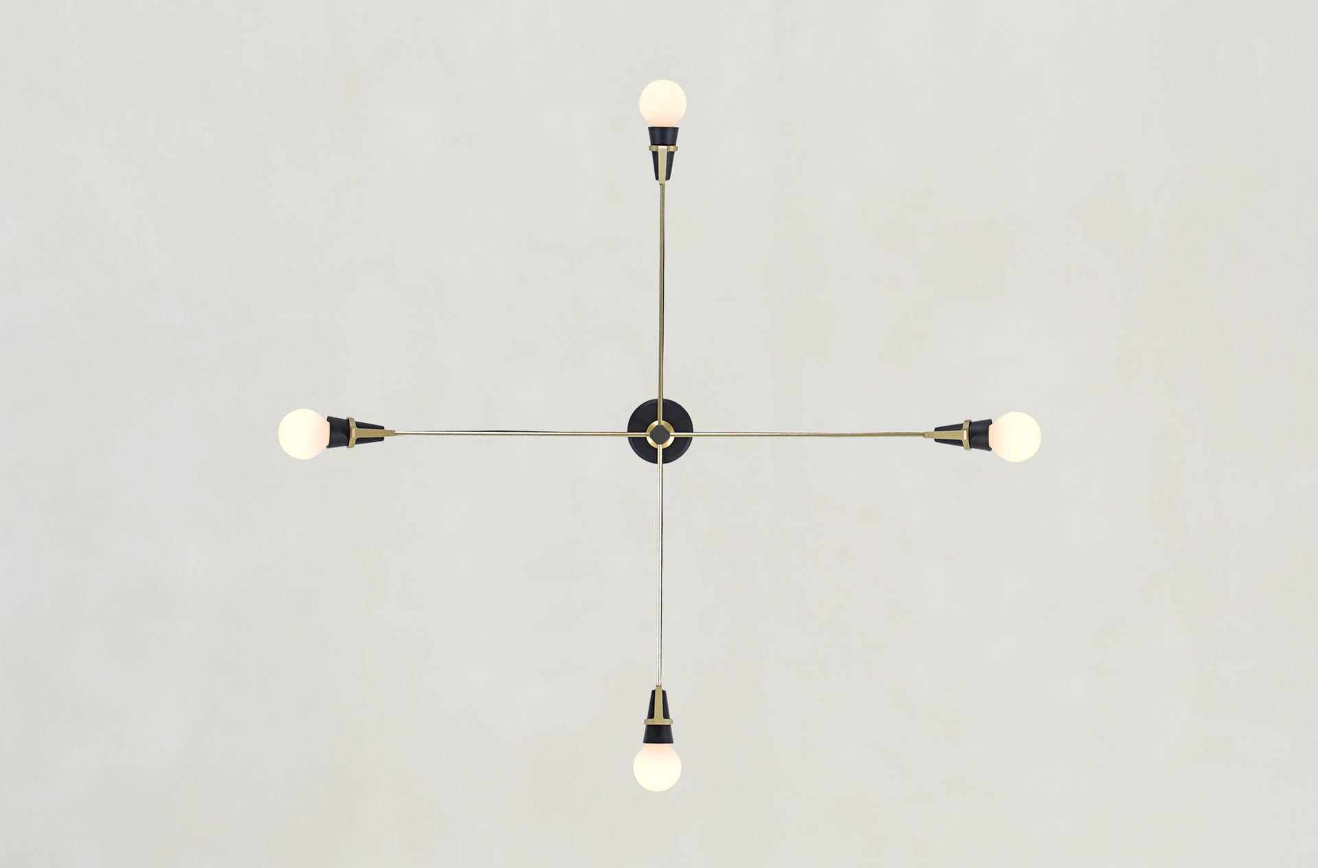 Church 4 Arm Pendant - Black & Brass