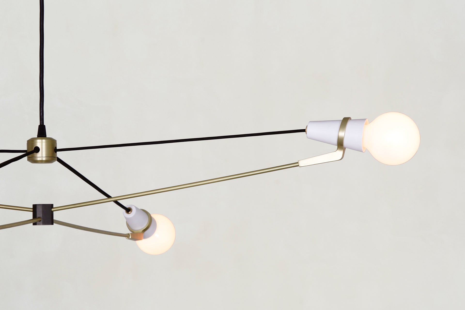 Church 4 Arm Pendant - White & Brass