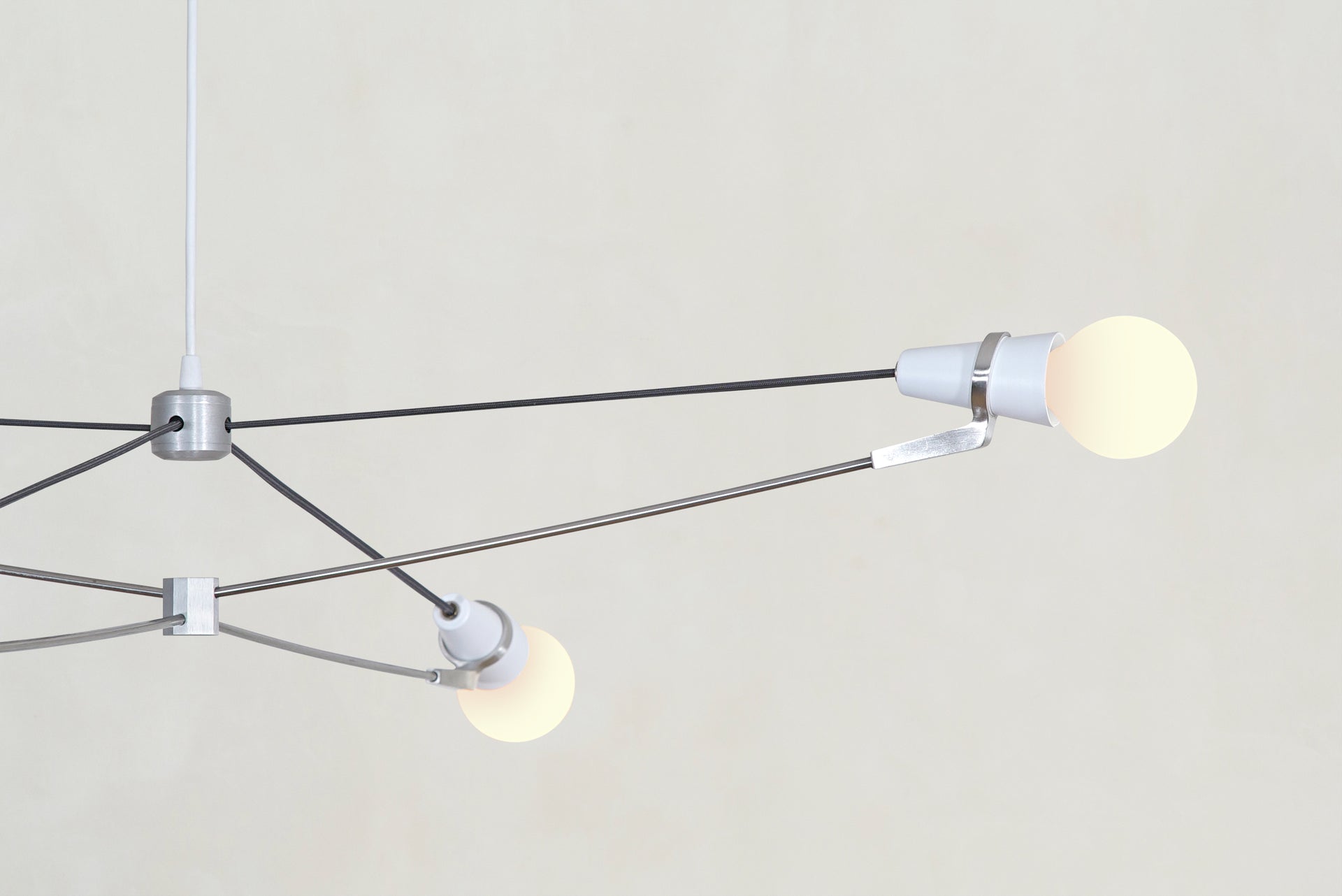Church 4 Arm Pendant - White & Stainless