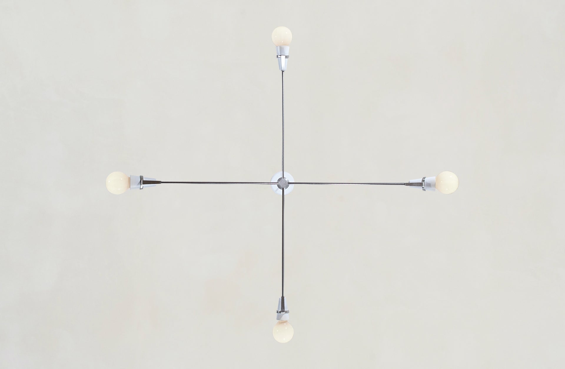 Church 4 Arm Pendant - White & Stainless