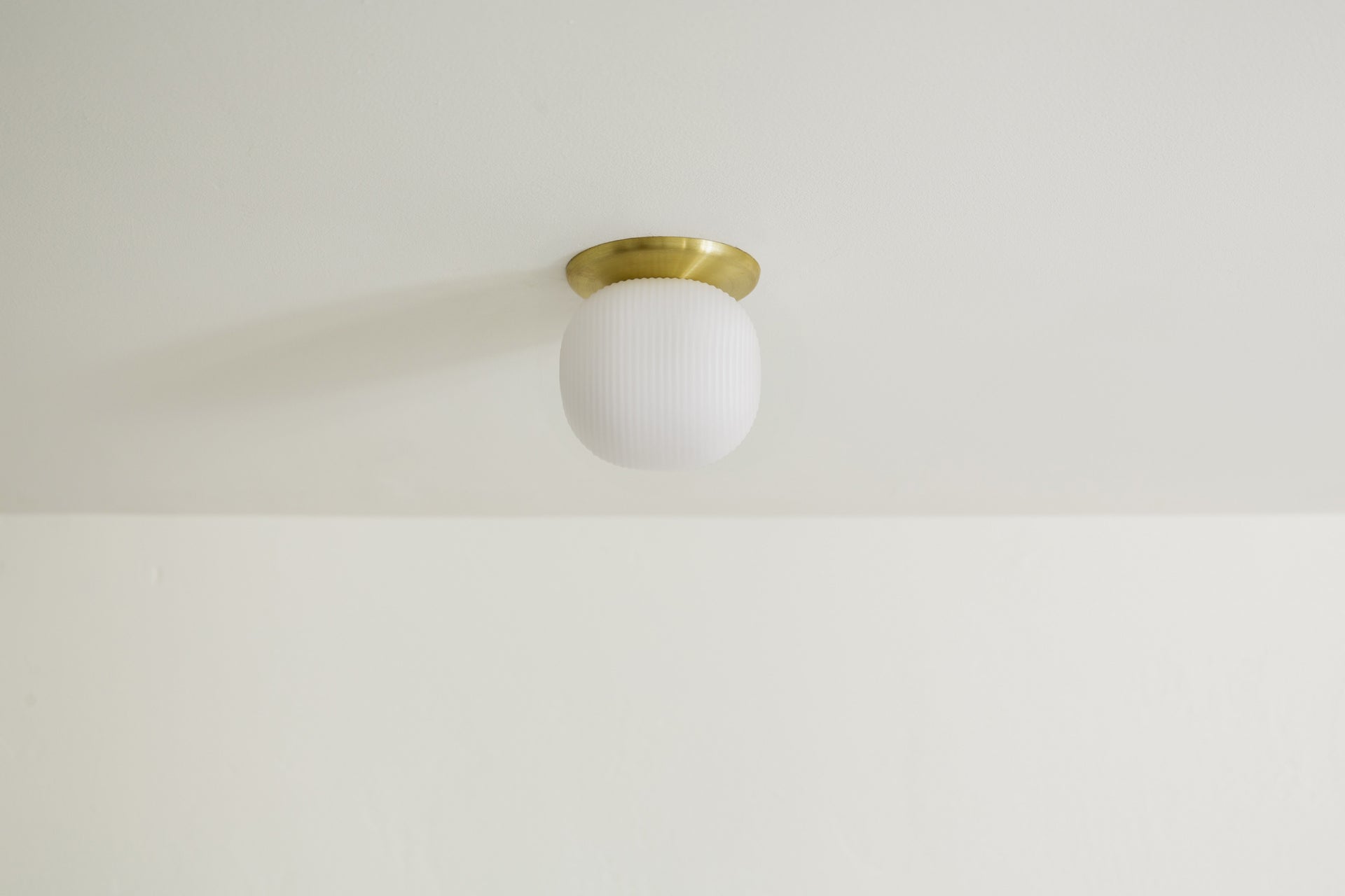 Pearl Flush Mount - 4" Reeded,3.5,Brass
