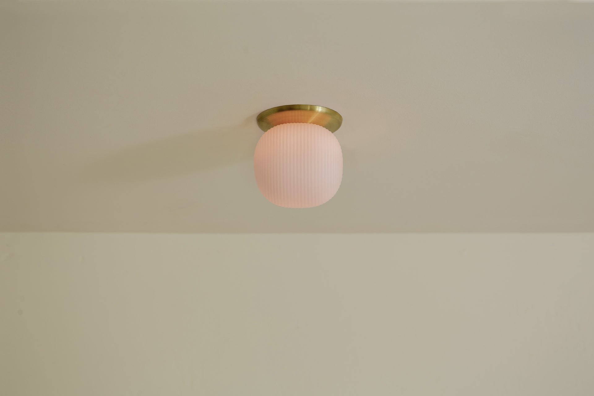 Pearl Flush Mount - 4" Reeded,3.5,Brass