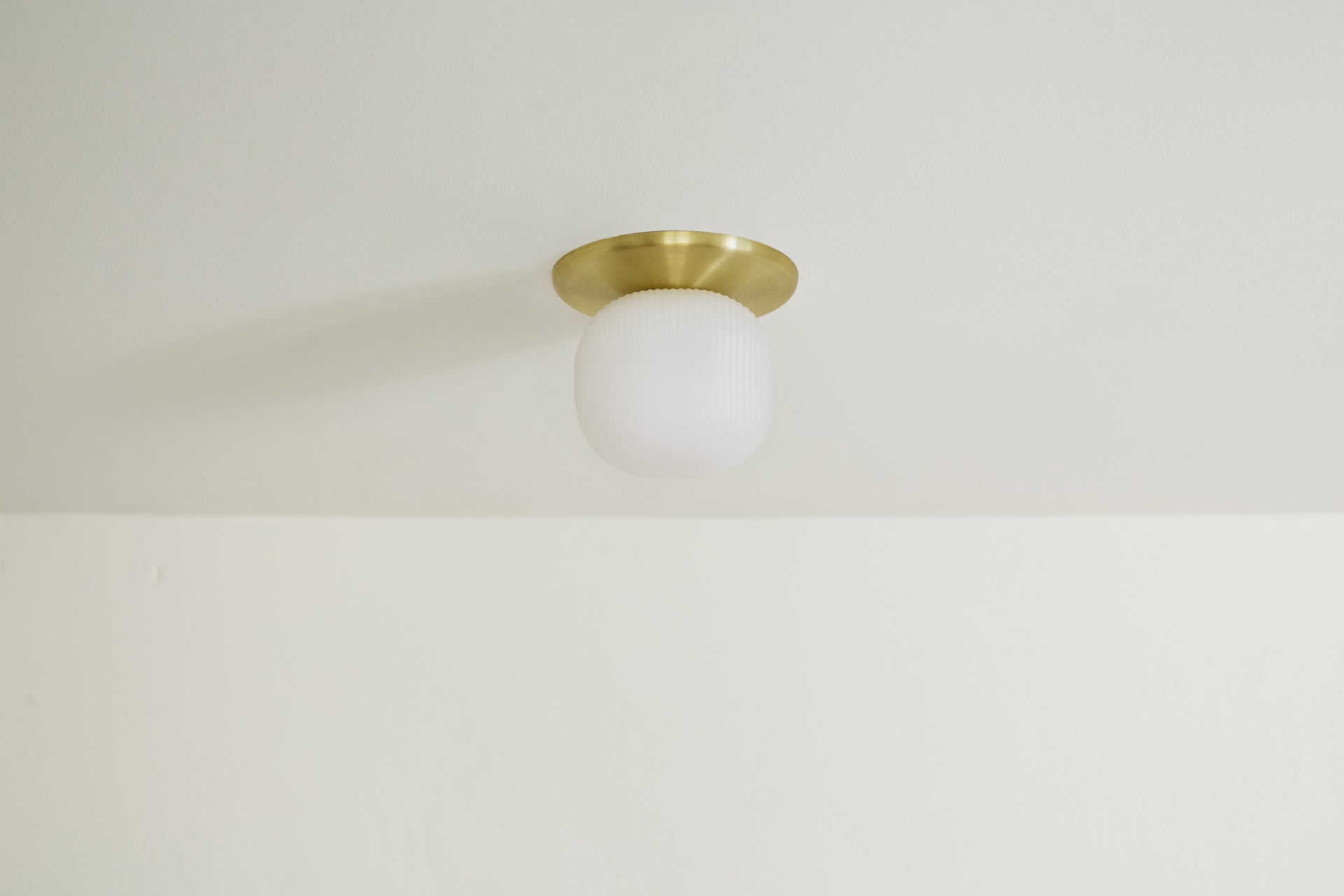 Pearl Flush Mount - 4" Reeded,4.5,Brass