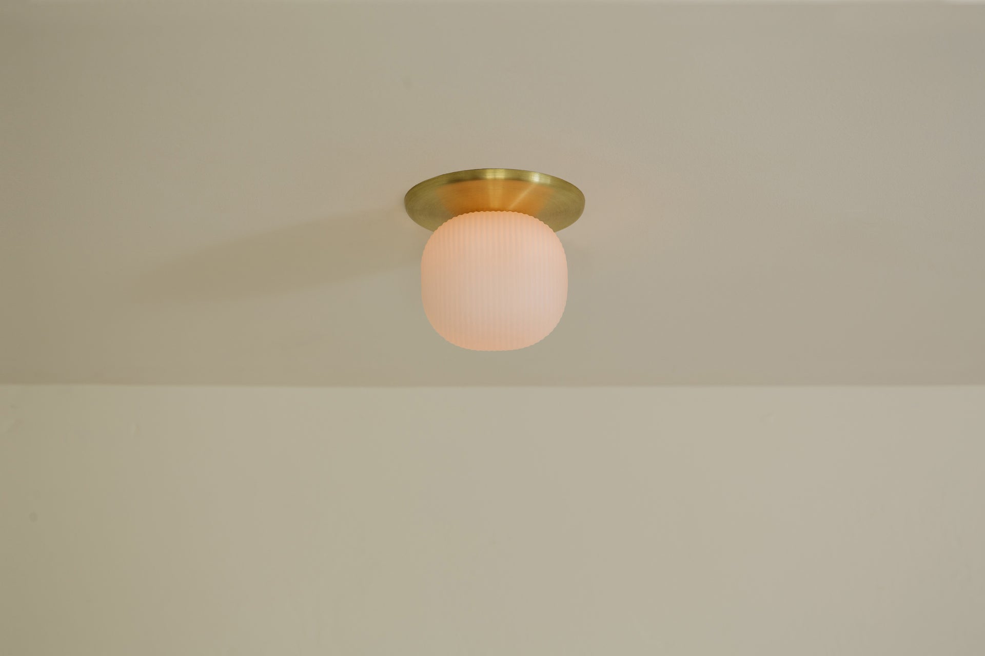 Pearl Flush Mount - 4" Reeded,4.5,Brass
