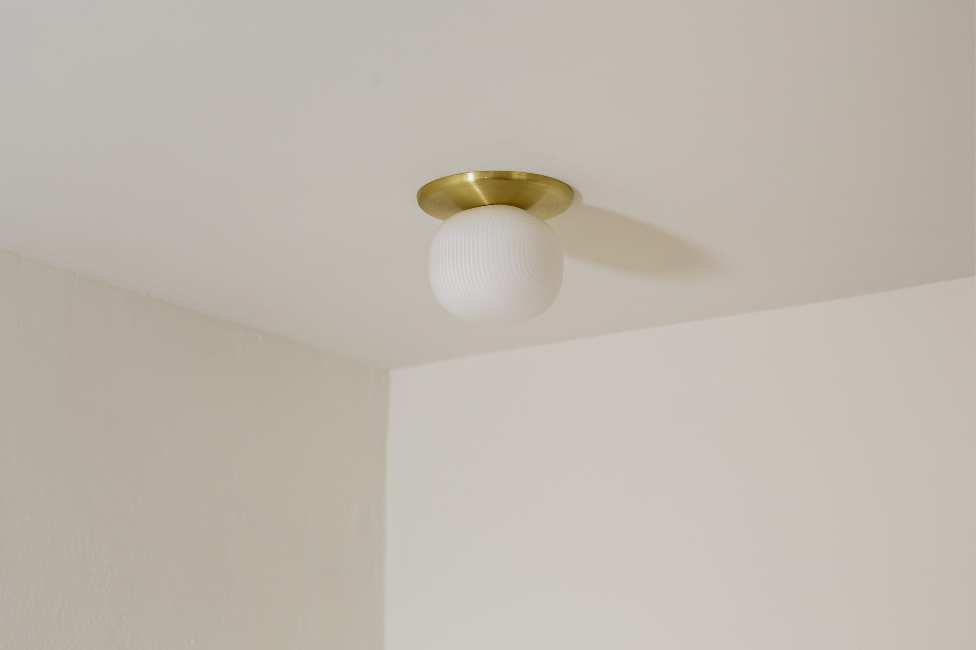 Pearl Flush Mount - 4" Reeded,4.5,Brass