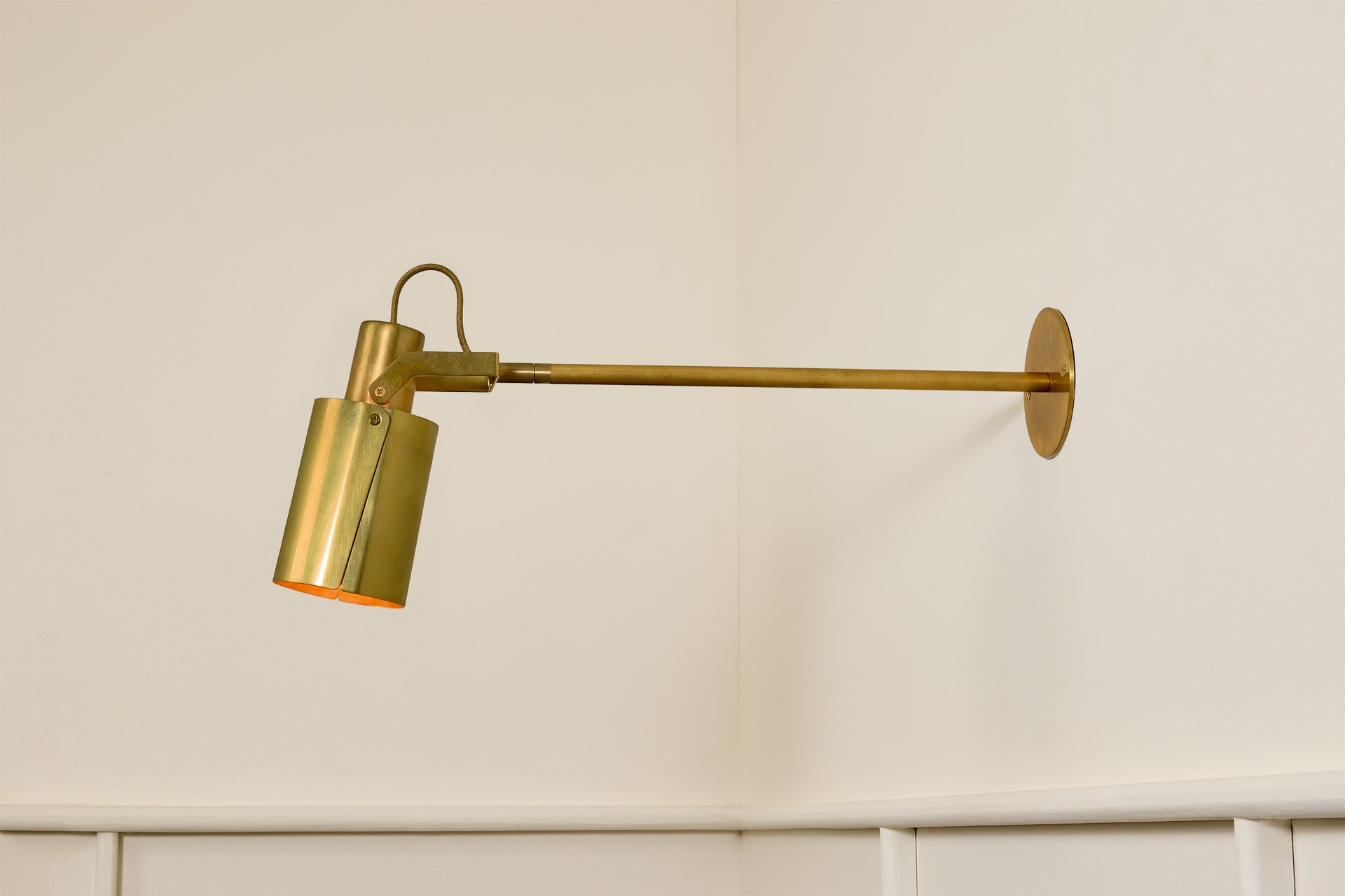 Peek Arm Sconce Circle - Burnished Brass,12" Arm,3.5"