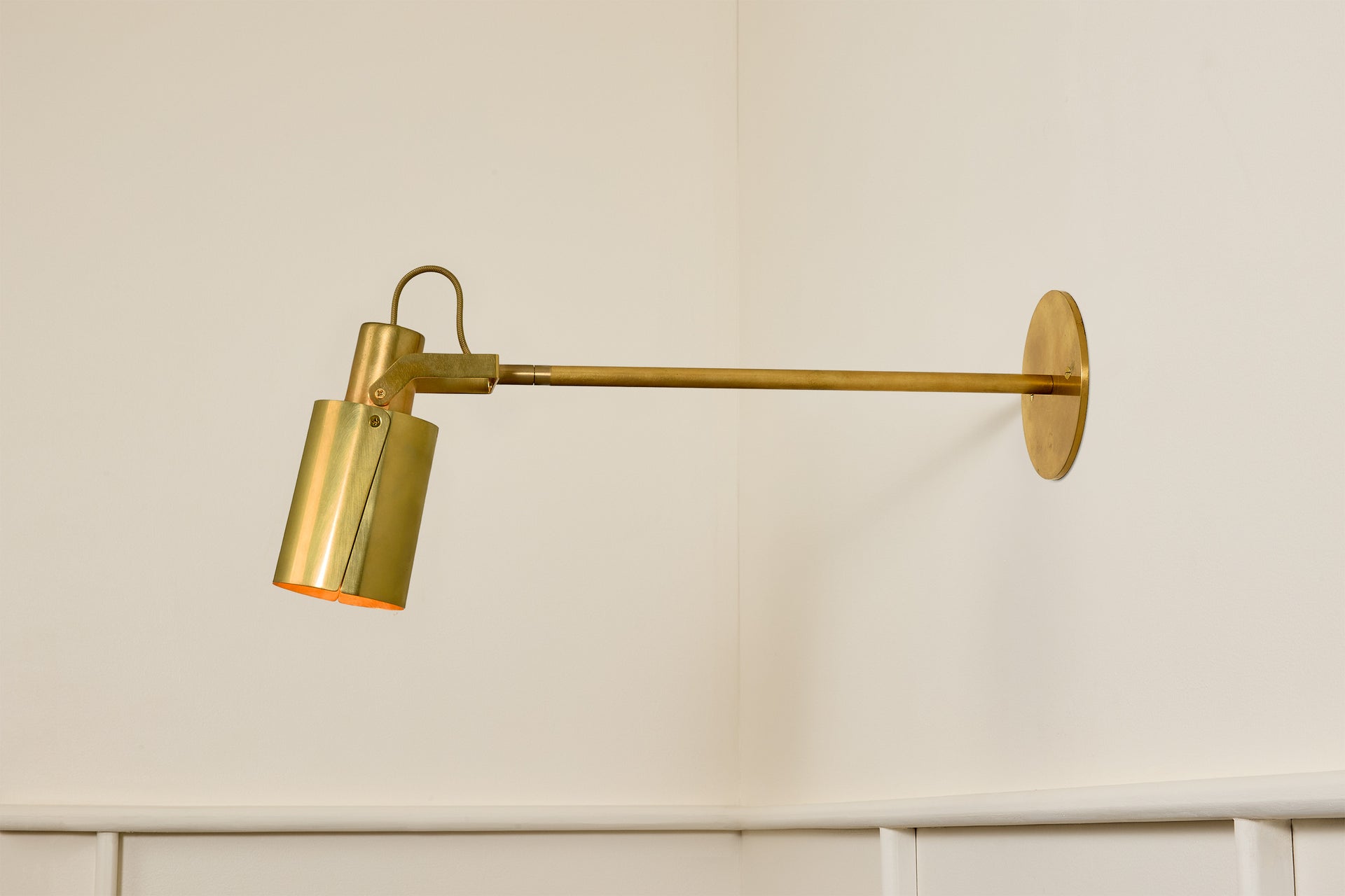 Peek Arm Sconce Circle - Burnished Brass,12" Arm,4.5"