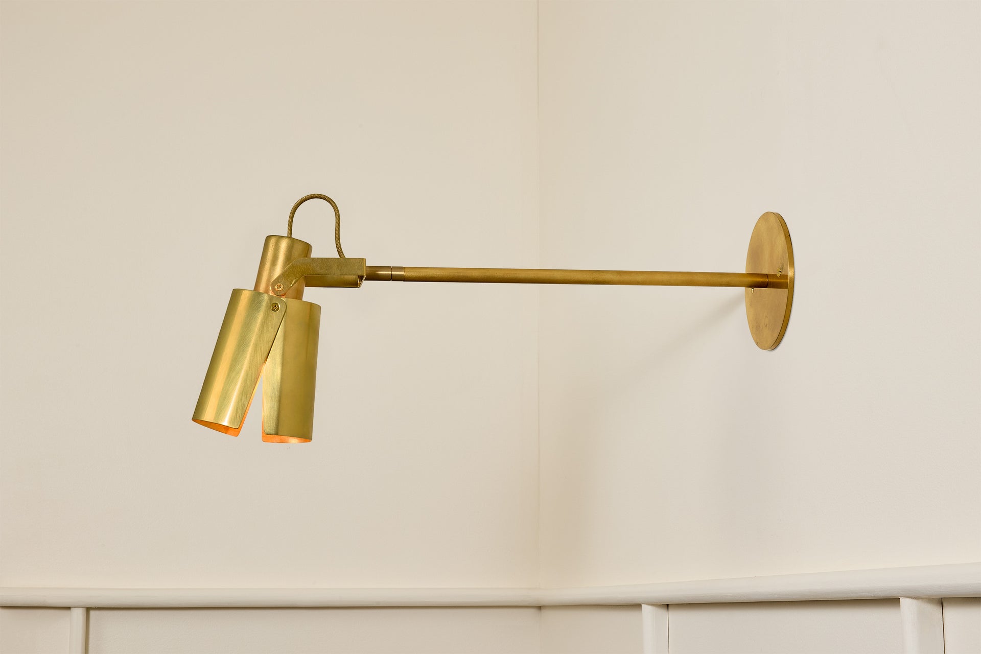 Peek Arm Sconce Circle - Burnished Brass,12" Arm,4.5"