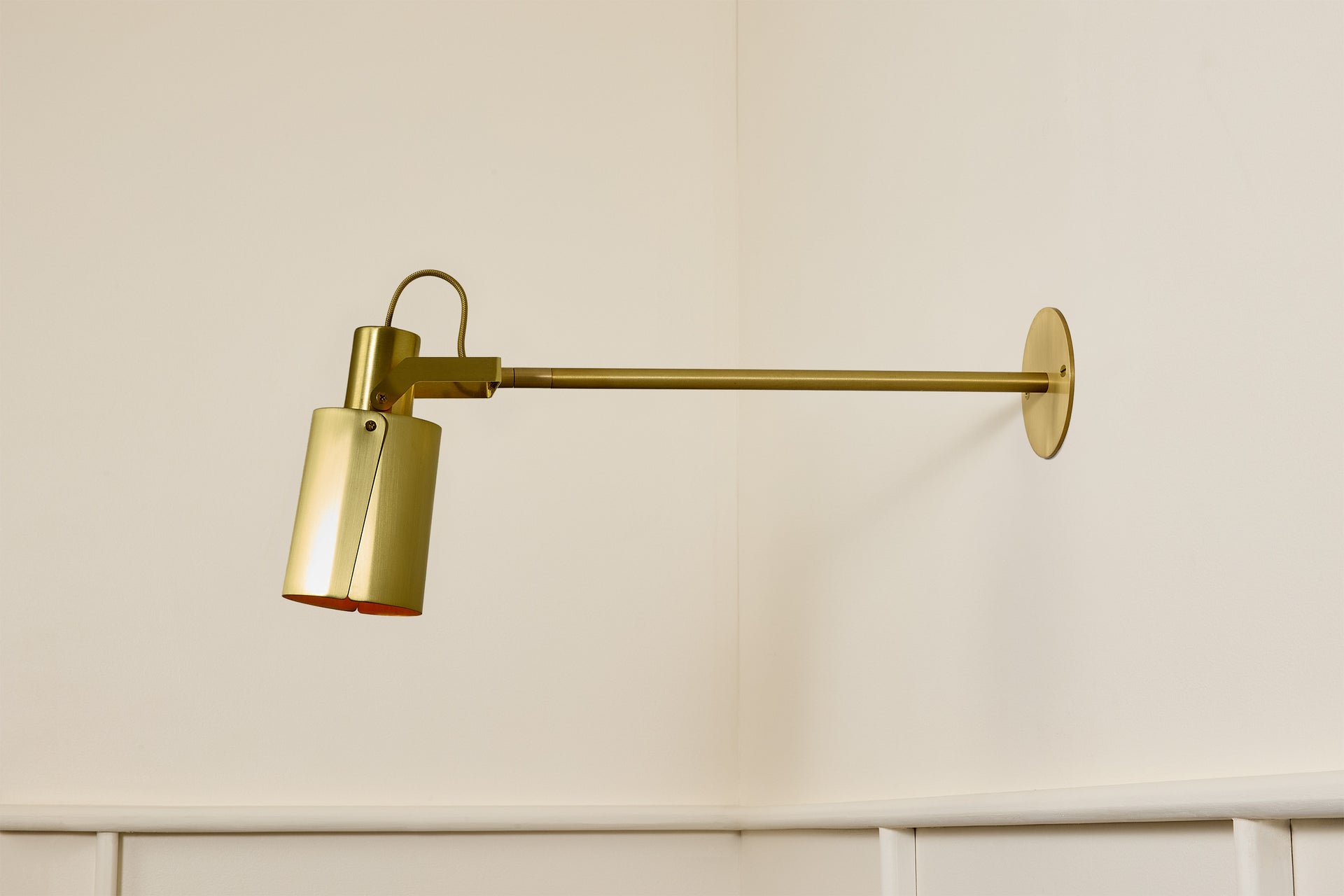 Peek Arm Sconce Circle - Waxed Brass,12" Arm,3.5"