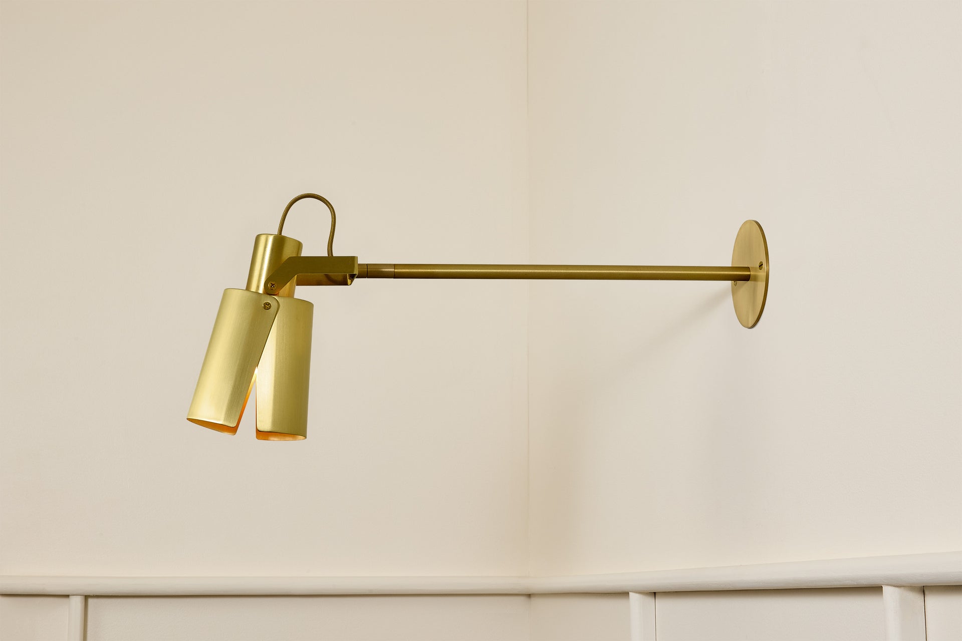 Peek Arm Sconce Circle - Waxed Brass,12" Arm,3.5"