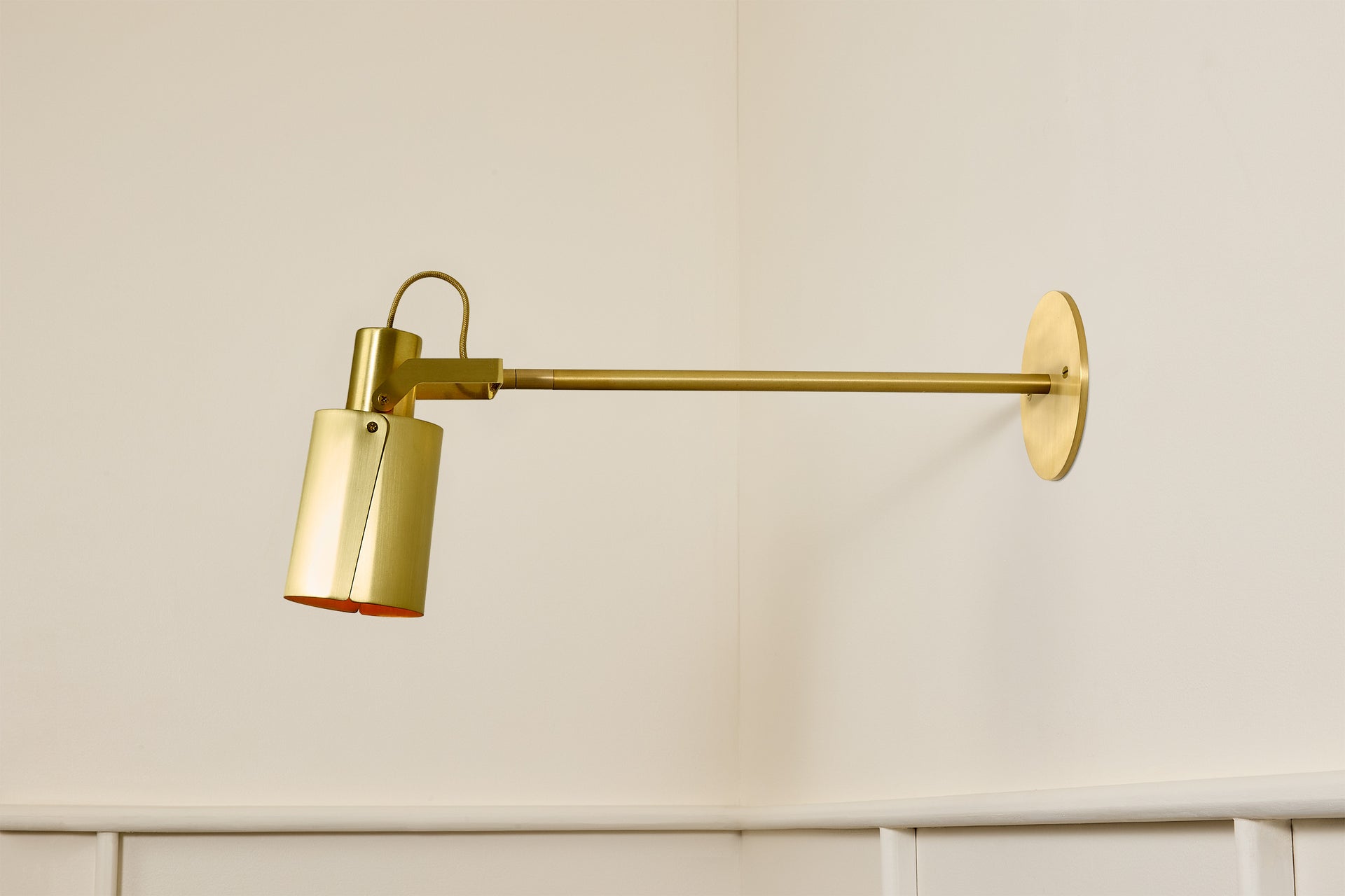 Peek Arm Sconce Circle - Waxed Brass,12" Arm,4.5"