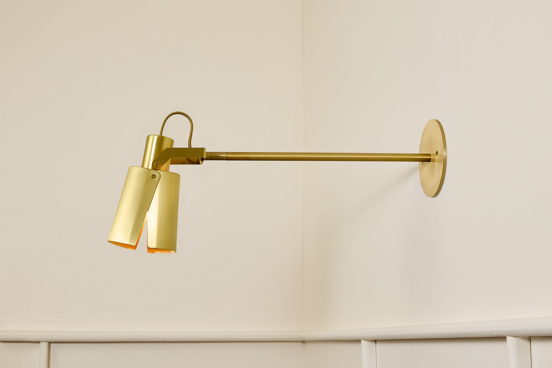 Peek Arm Sconce Circle - Waxed Brass,12" Arm,4.5"
