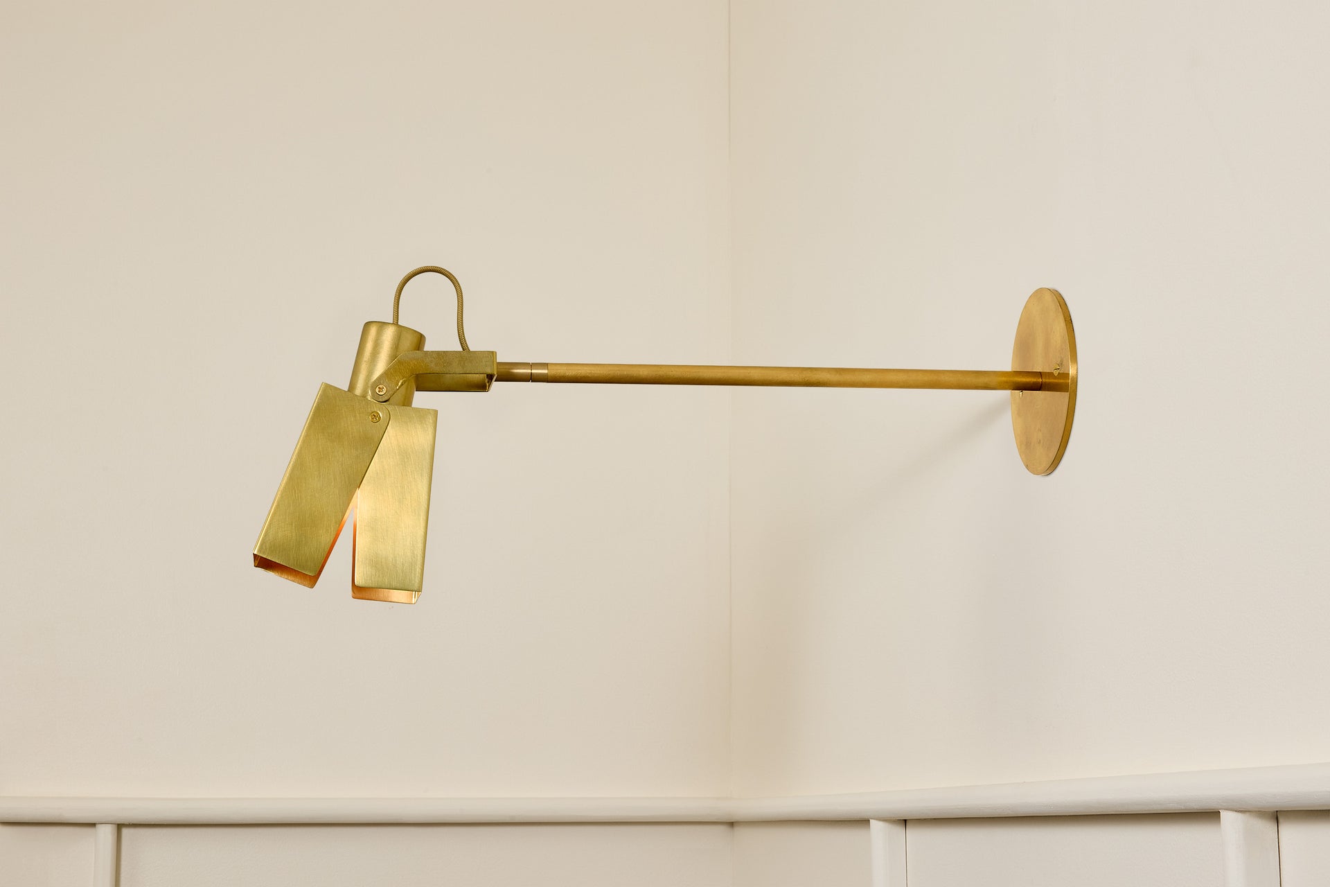 Peek Arm Sconce Square - Burnished Brass,12" Arm,4.5"