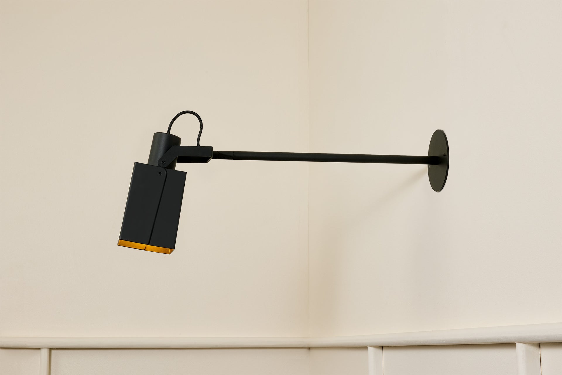 Peek Arm Sconce Square - Black,12" Arm,3.5"