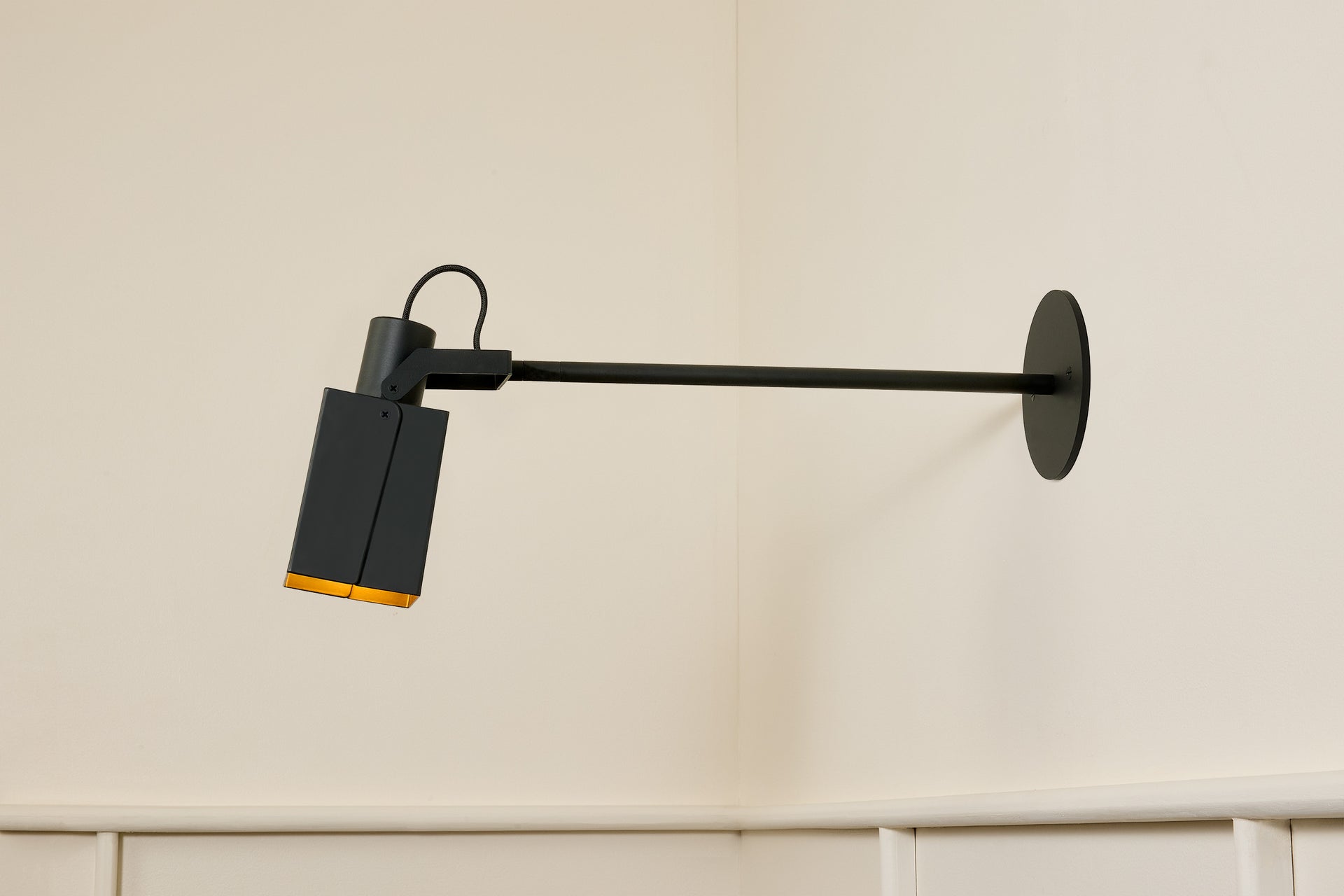 Peek Arm Sconce Square - Black,12" Arm,4.5"
