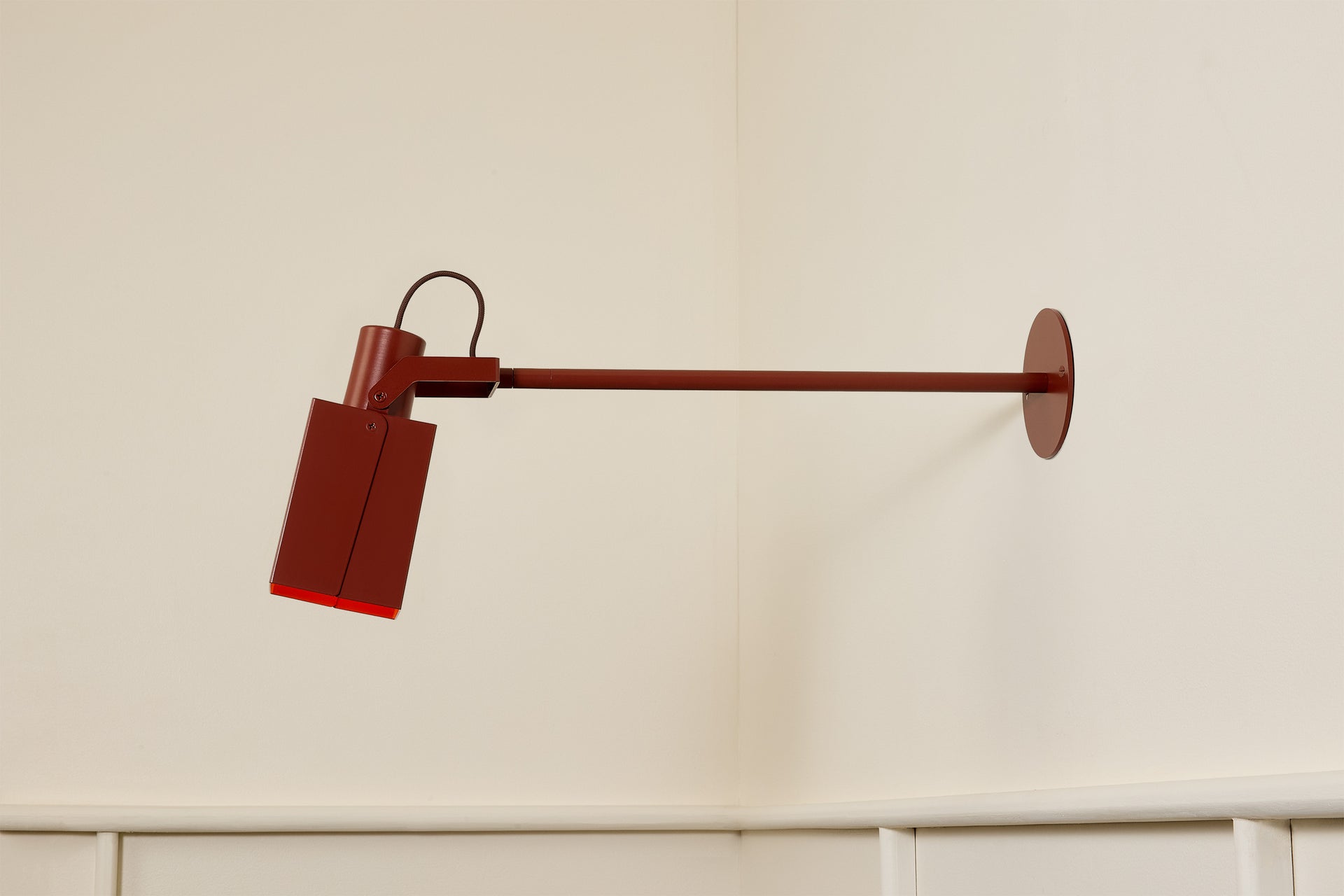 Peek Arm Sconce Square - Brick,12" Arm,3.5"