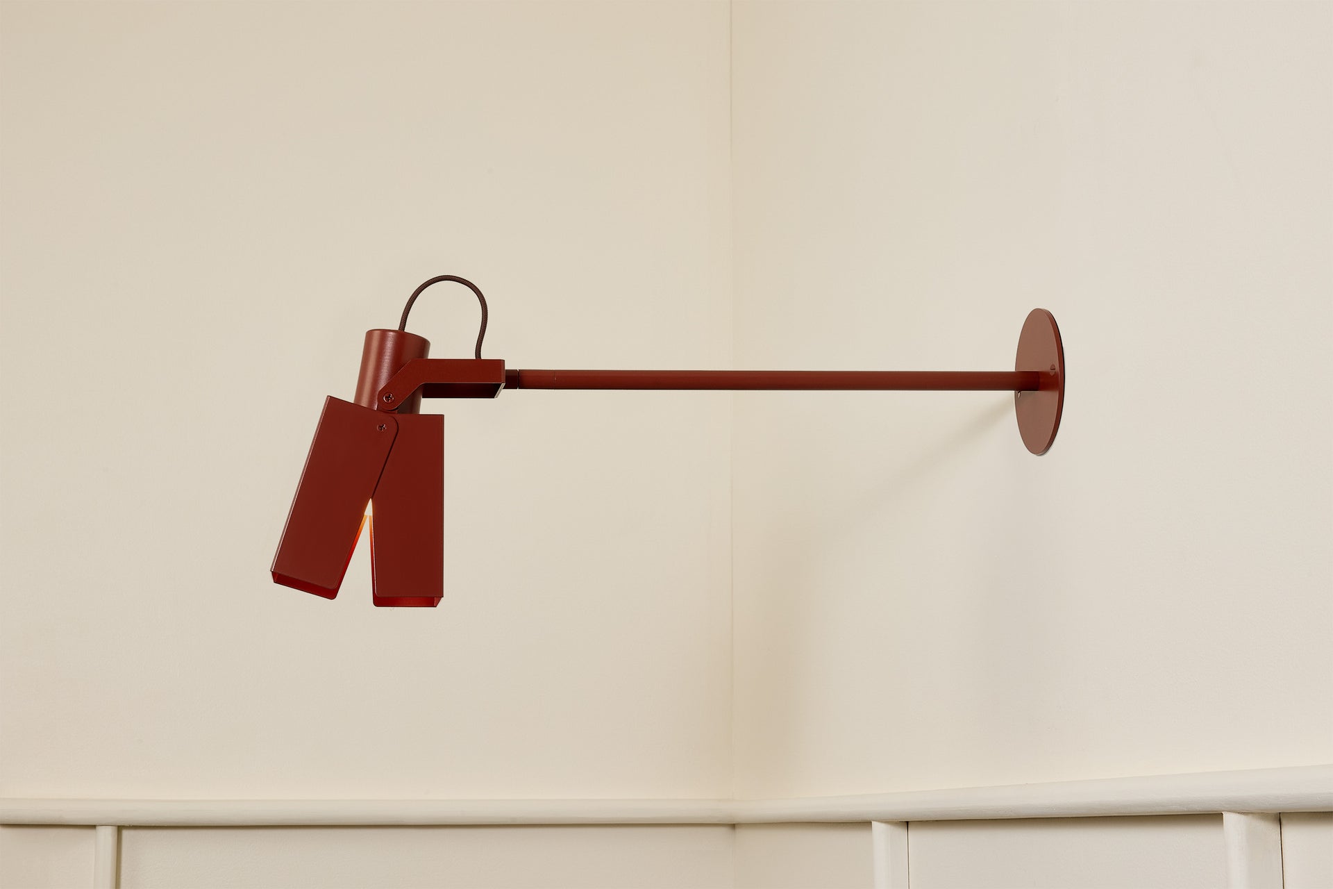 Peek Arm Sconce Square - Brick,12" Arm,3.5"