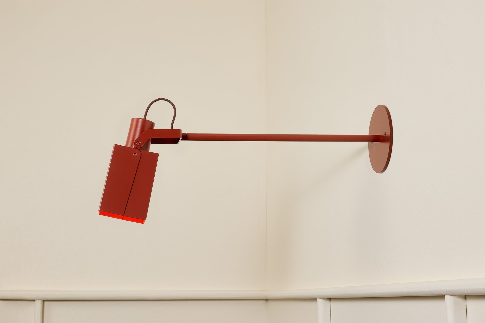 Peek Arm Sconce Square - Brick,12" Arm,4.5"