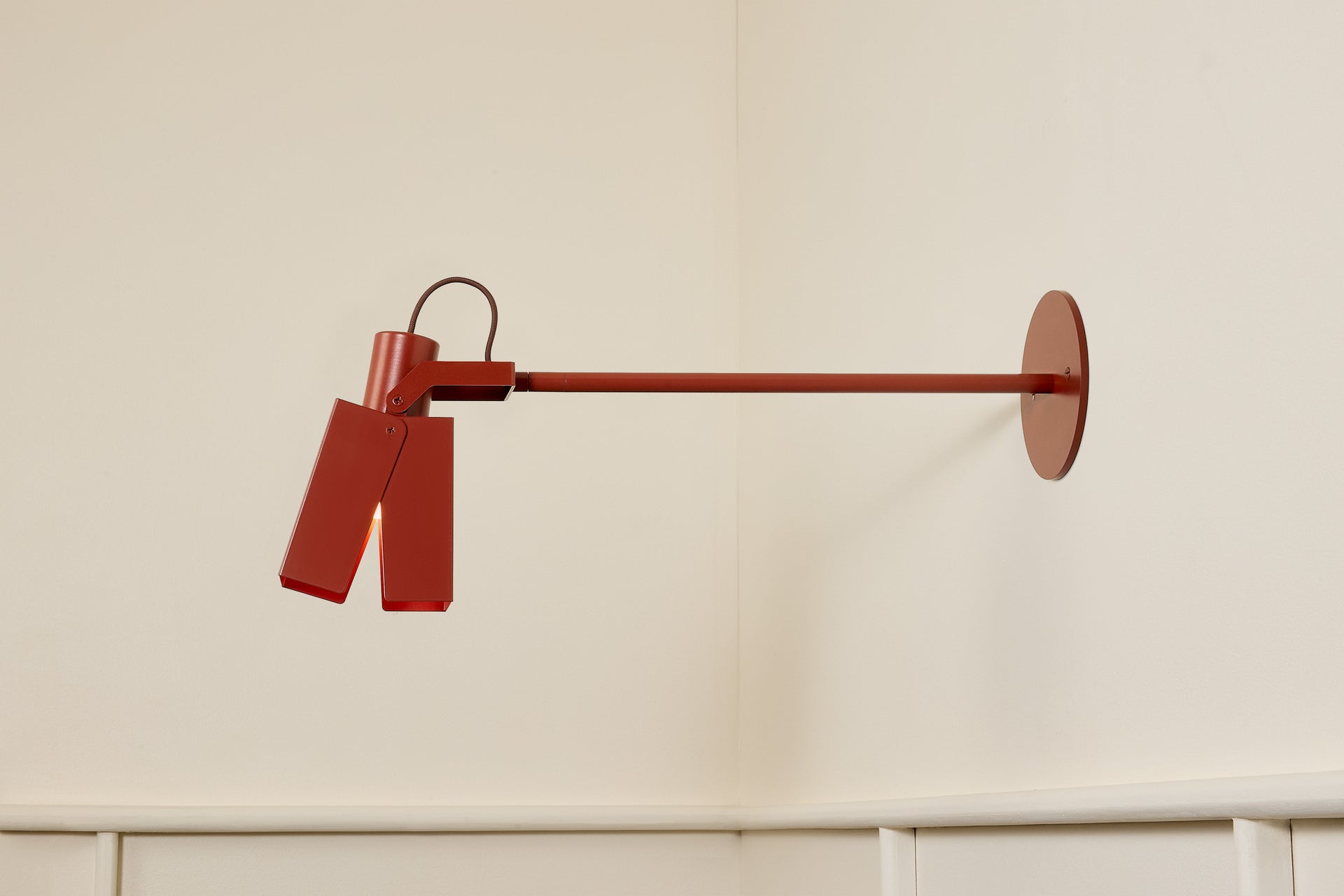 Peek Arm Sconce Square - Brick,12" Arm,4.5"