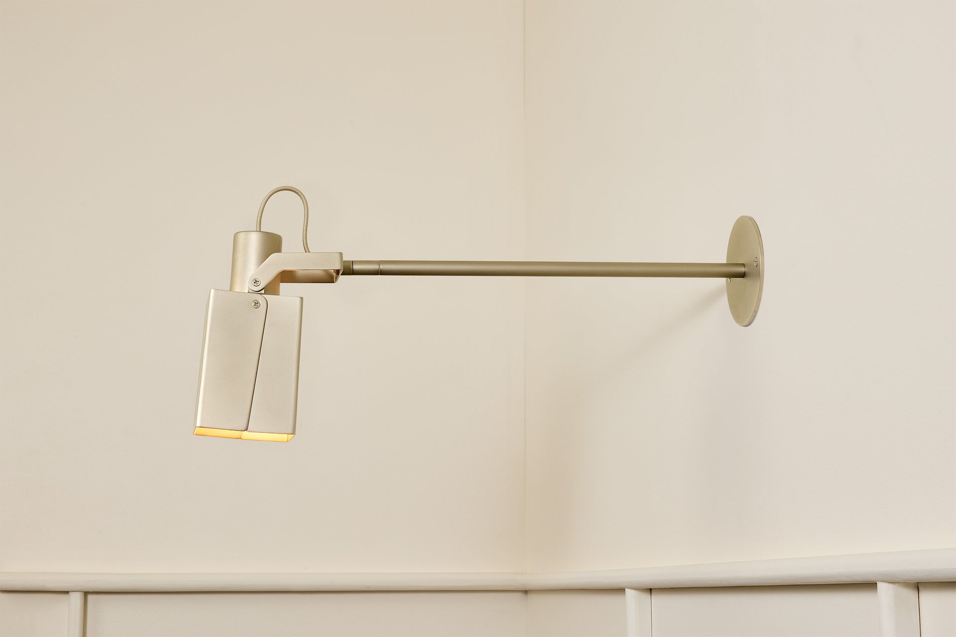 Peek Arm Sconce Square - Nickel,12" Arm,3.5"