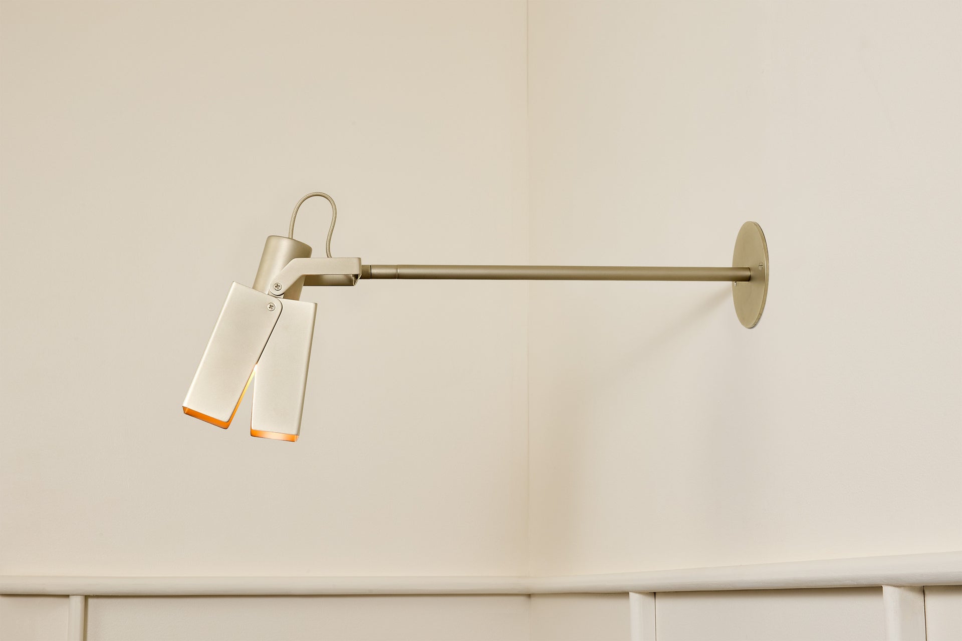 Peek Arm Sconce Square - Nickel,12" Arm,3.5"