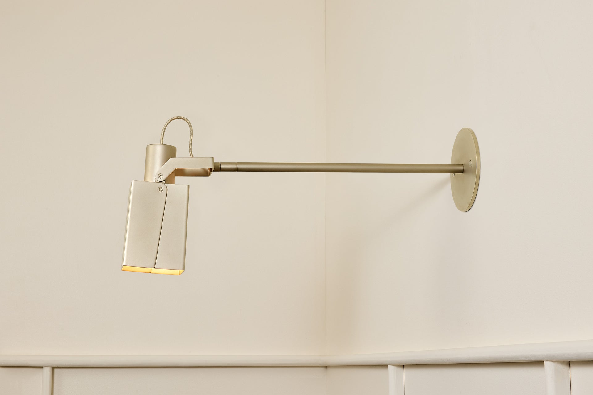 Peek Arm Sconce Square - Nickel,12" Arm,4.5"