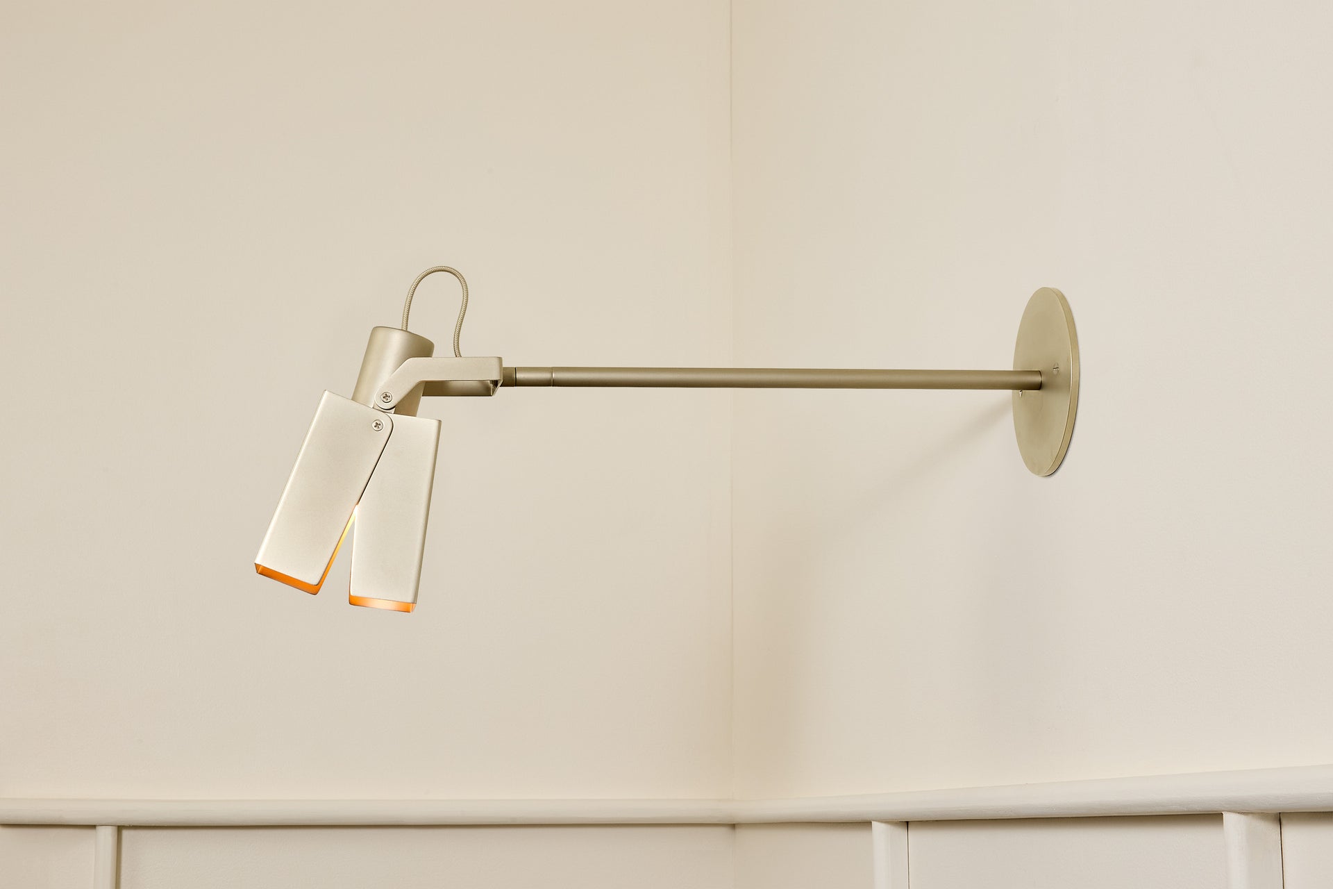 Peek Arm Sconce Square - Nickel,12" Arm,4.5"