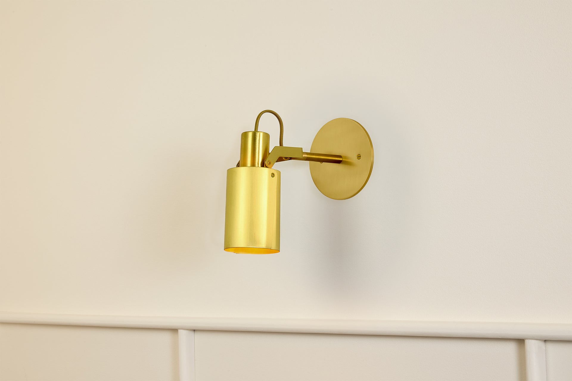 Peek Arm Sconce Circle - Waxed Brass,3" Arm,4.5"