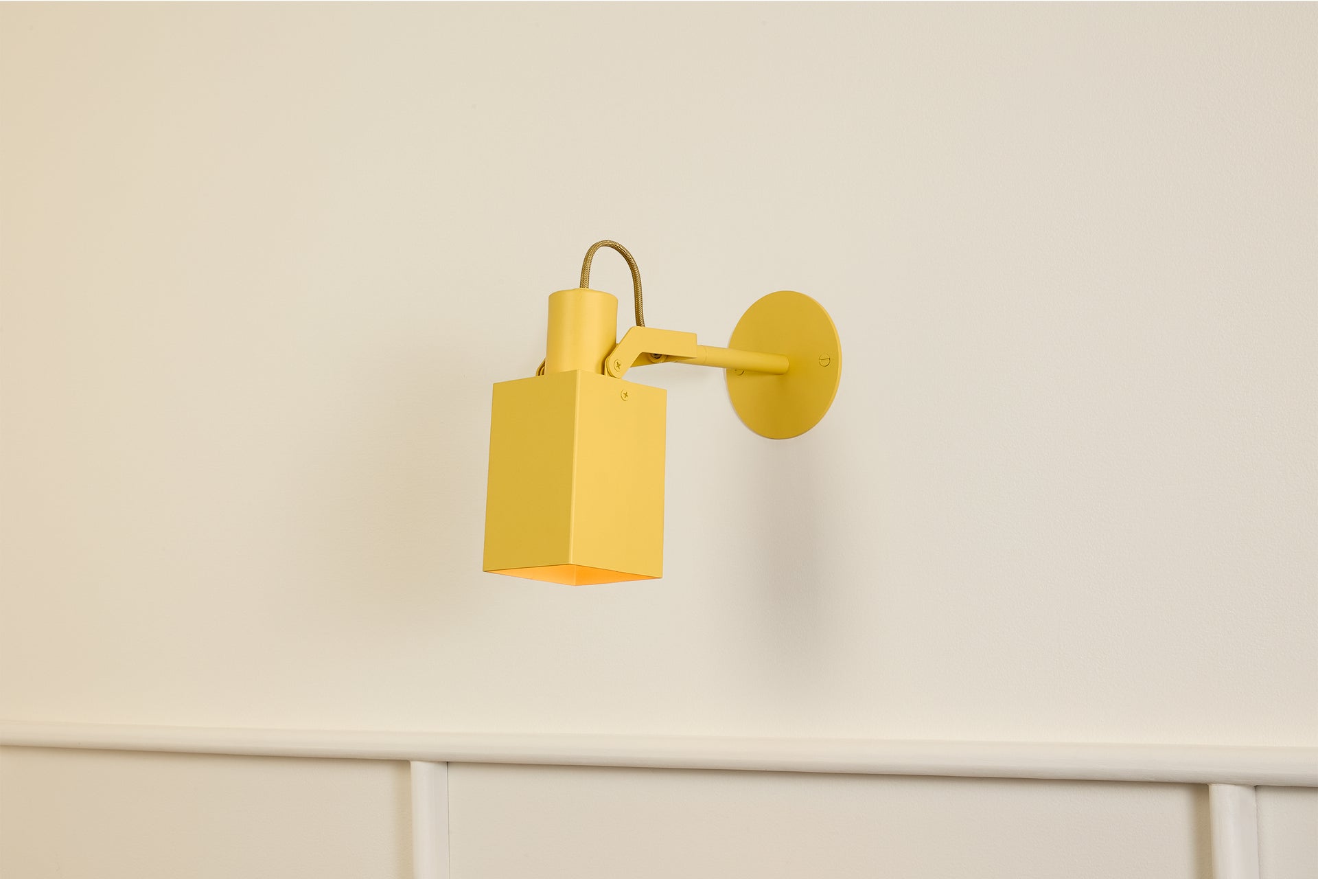 Peek Arm Sconce Square - Beeswax,3" Arm,3.5"