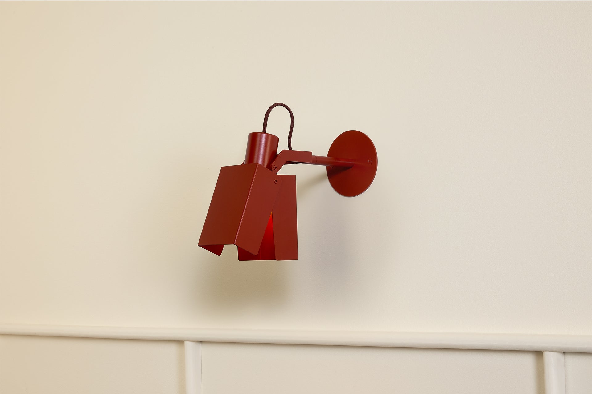 Peek Arm Sconce Square - Brick,3" Arm,3.5"