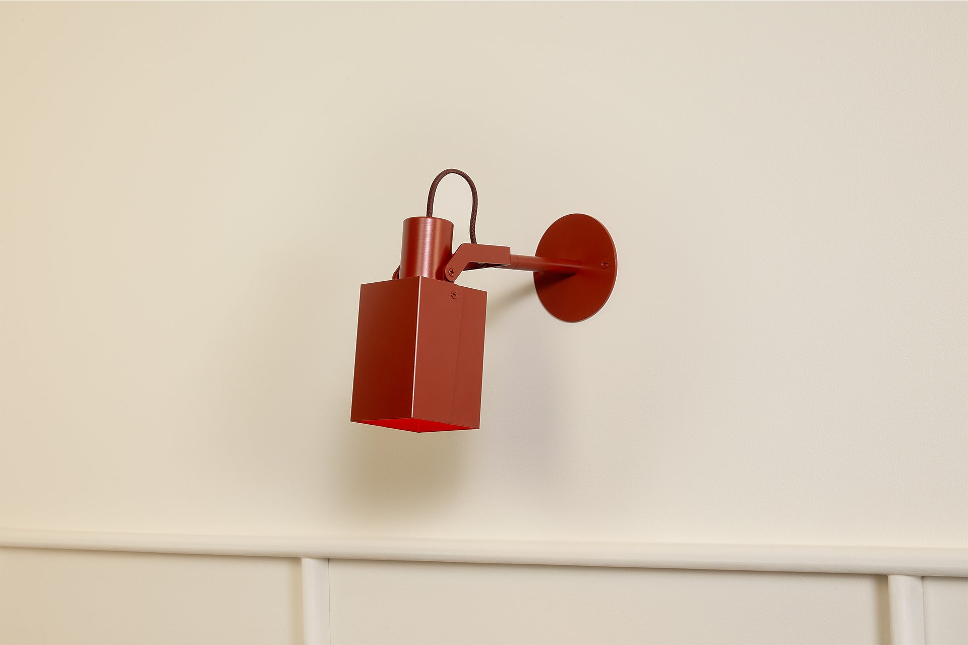 Peek Arm Sconce Square - Brick,3" Arm,3.5"