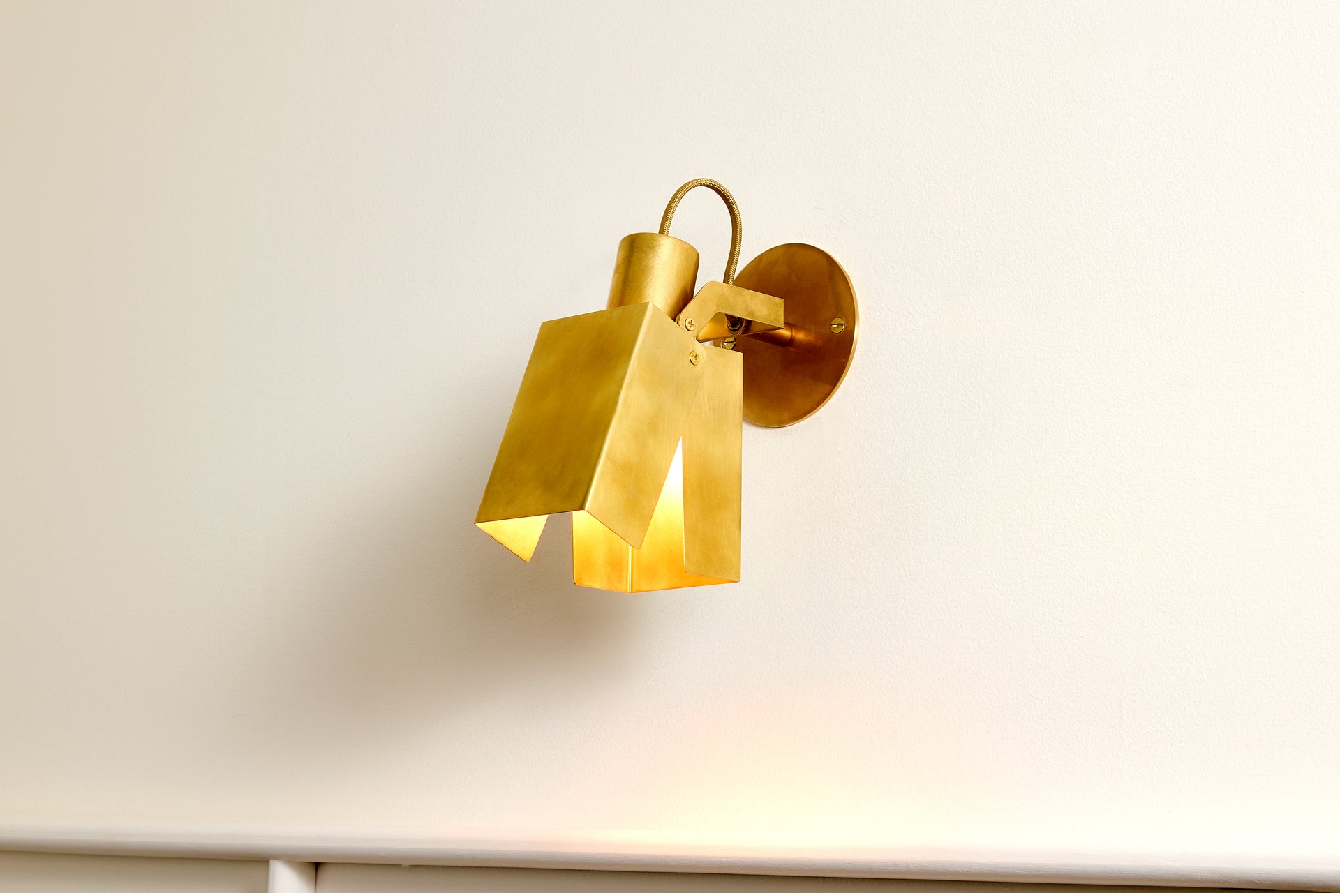 Peek Arm Sconce Square - Burnished Brass,No Arm,3.5"