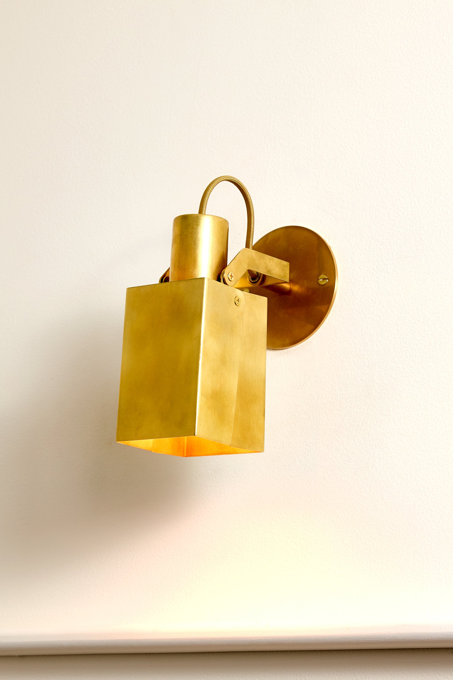 Peek Arm Sconce Square - Burnished Brass,No Arm,3.5"