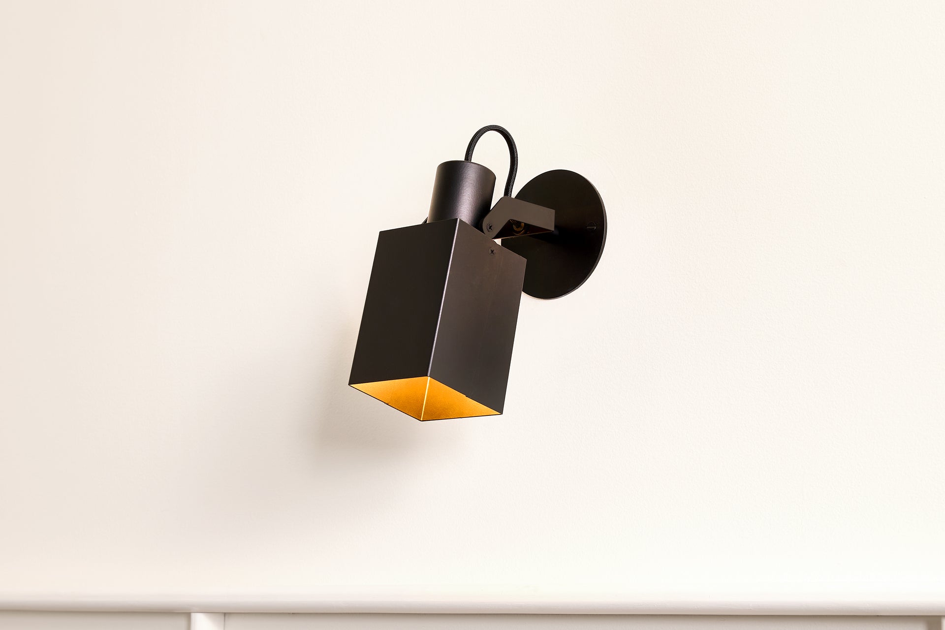 Peek Arm Sconce Square - Black,No Arm,3.5"