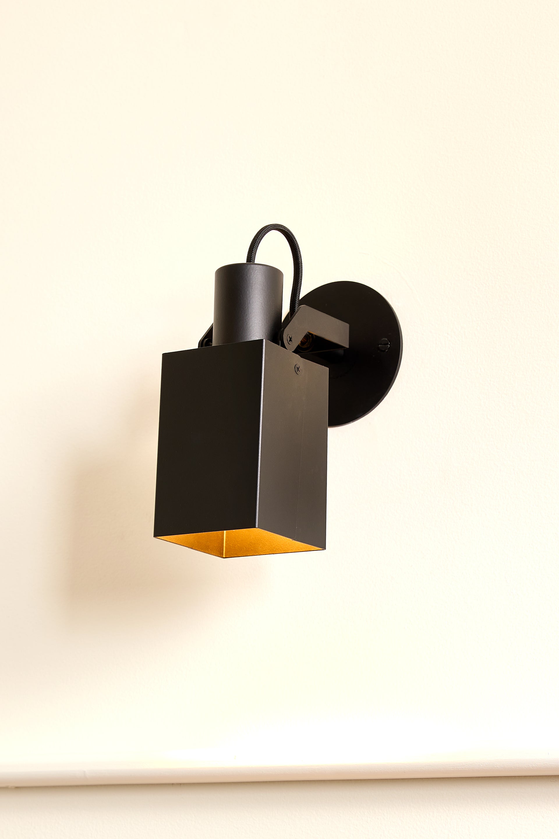 Peek Arm Sconce Square - Black,No Arm,3.5"