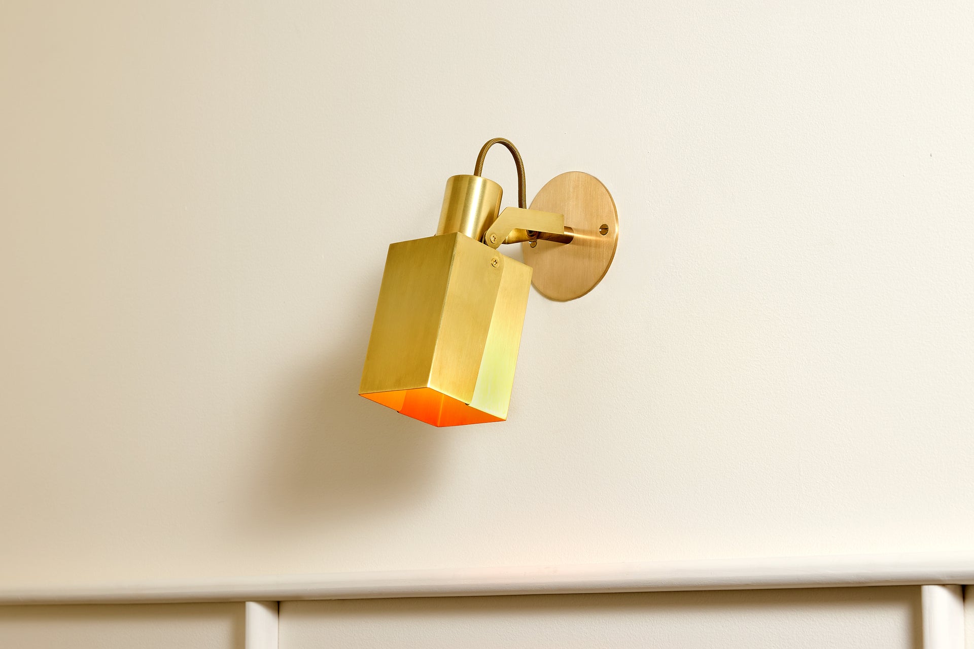 Peek Arm Sconce Square - Waxed Brass,No Arm,3.5"