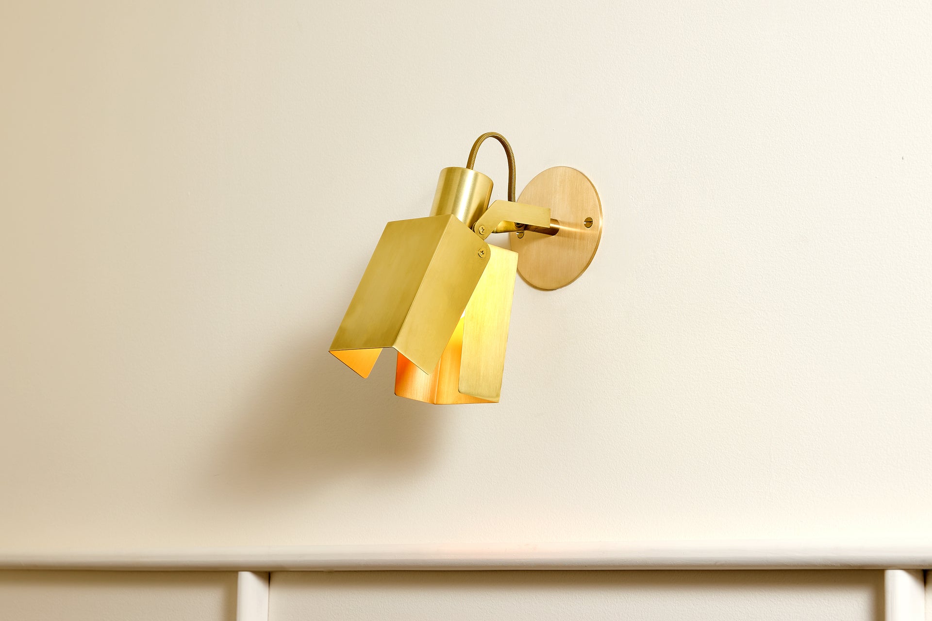 Peek Arm Sconce Square - Waxed Brass,No Arm,3.5"