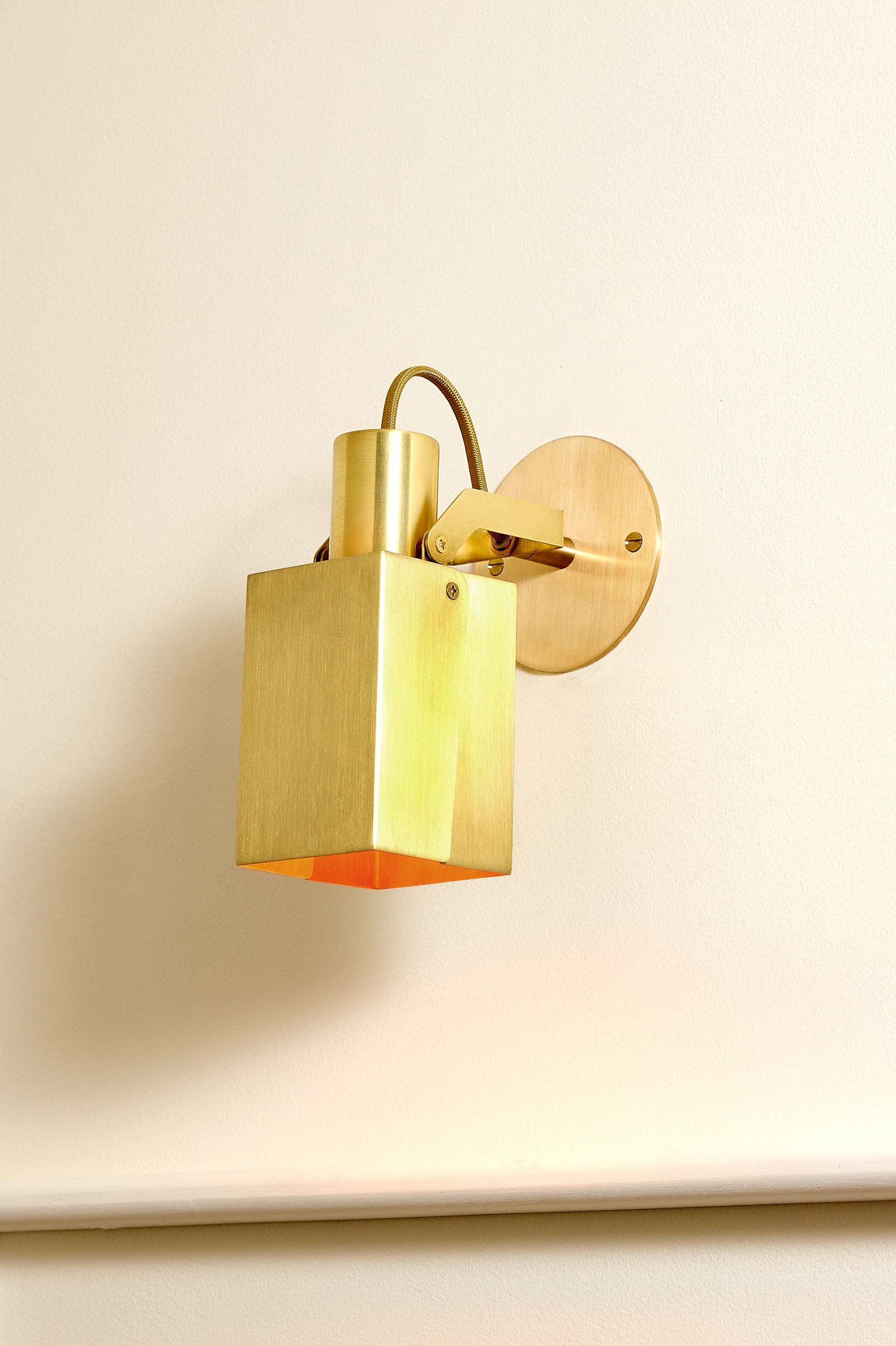 Peek Arm Sconce Square - Waxed Brass,No Arm,3.5"