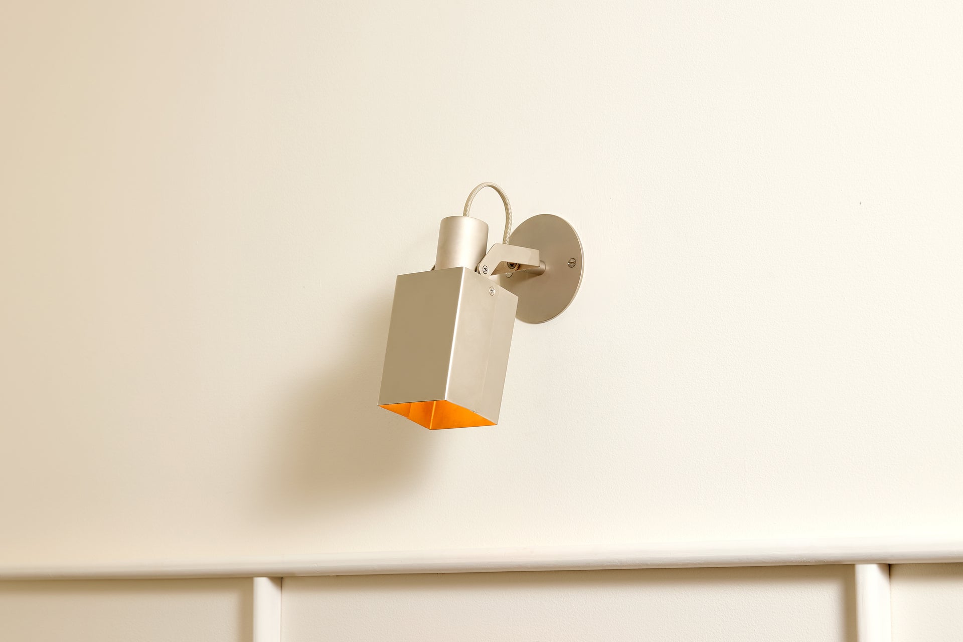 Peek Arm Sconce Square - Matte Nickel,No Arm,3.5"