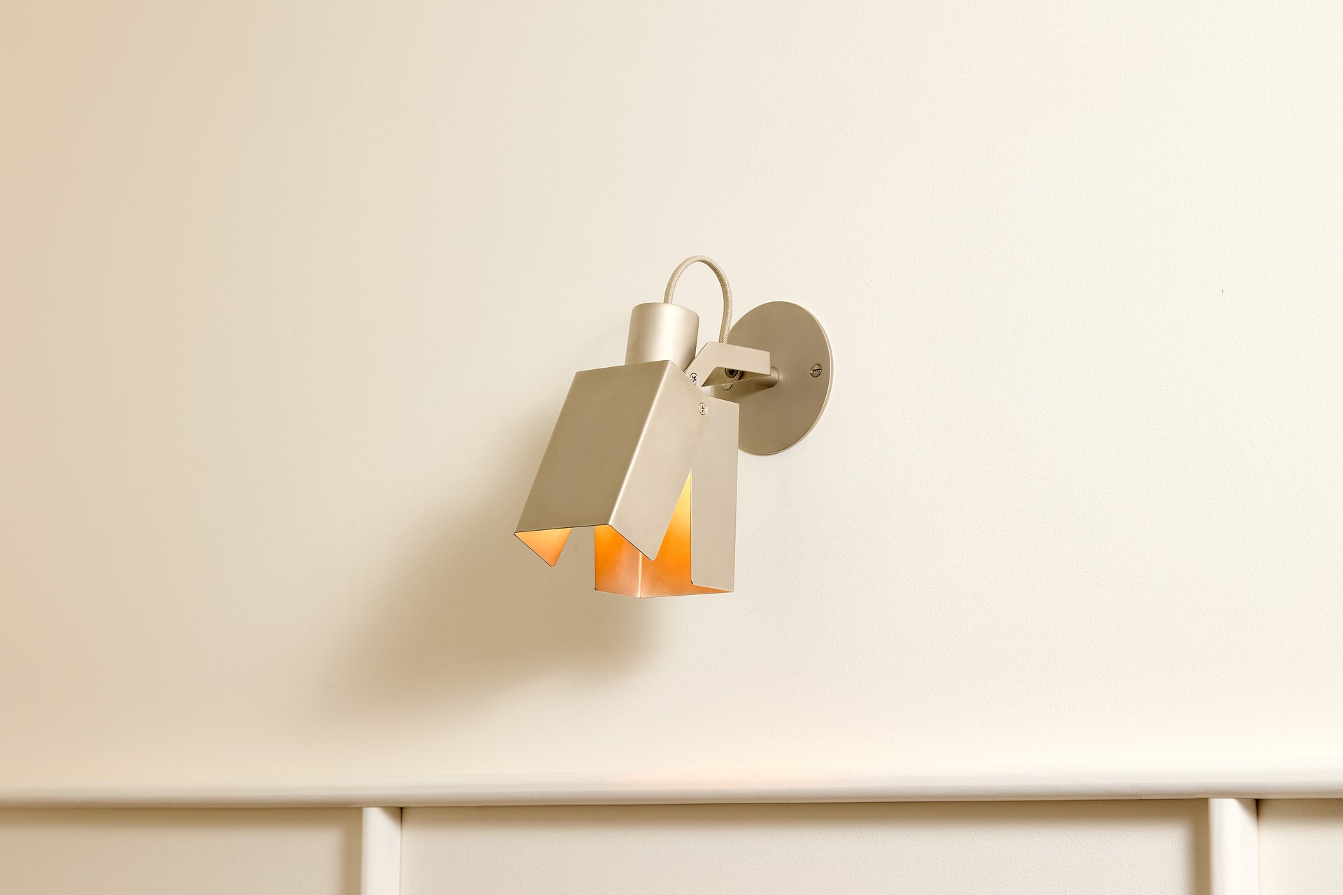 Peek Arm Sconce Square - Matte Nickel,No Arm,3.5"