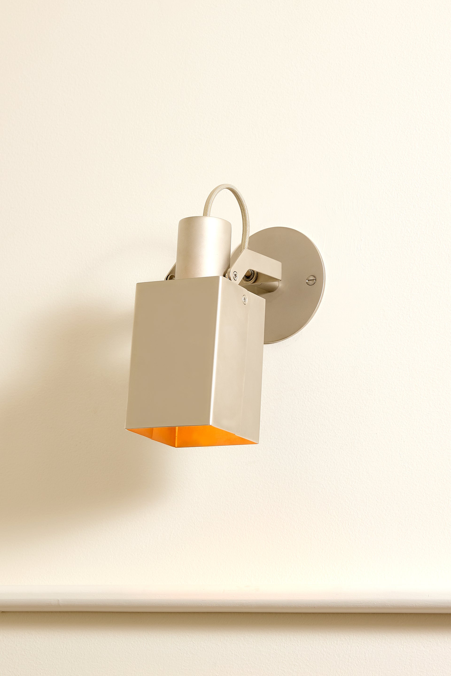 Peek Arm Sconce Square - Matte Nickel,No Arm,3.5"