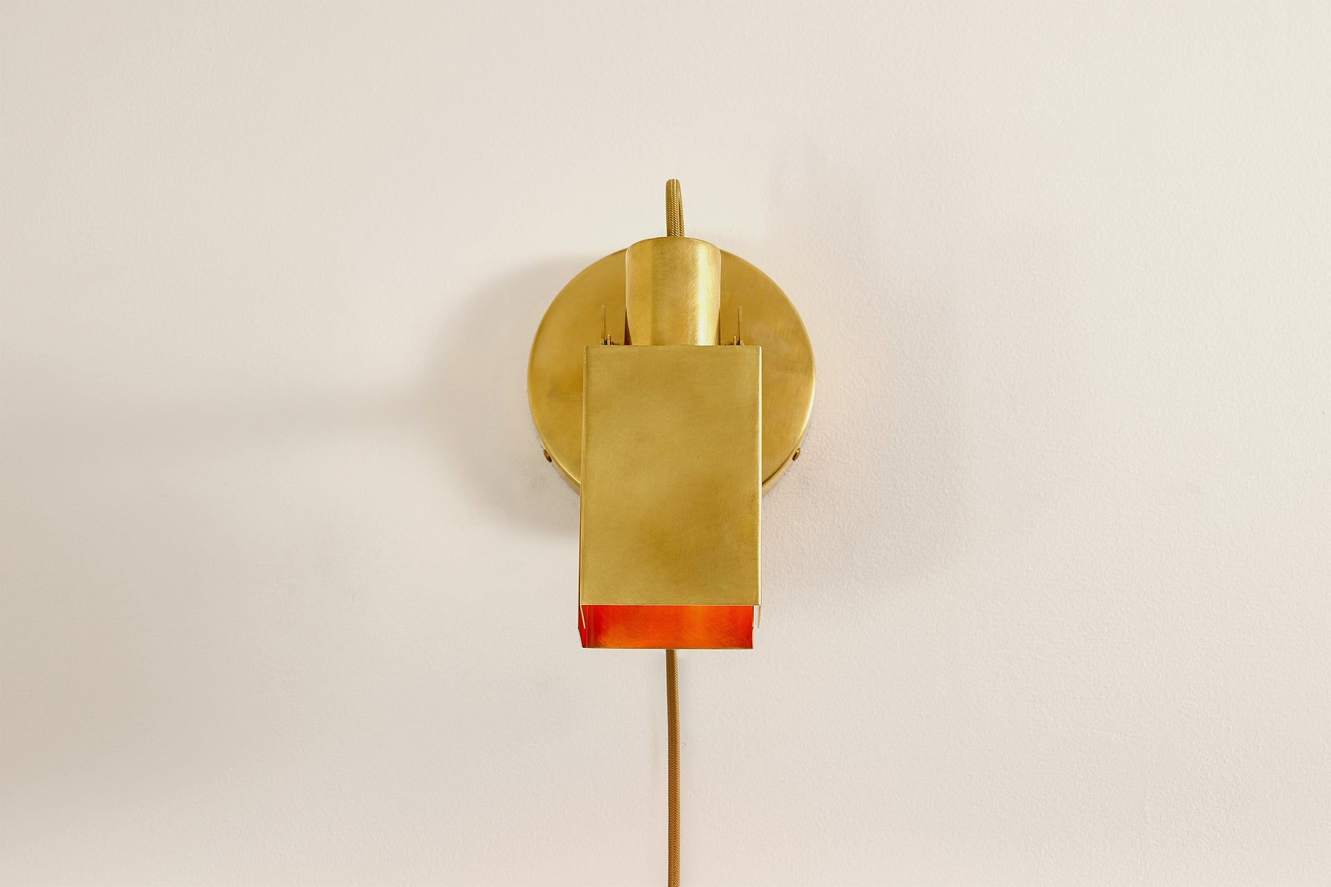 Peek Sconce Switch Plug-In - Square,Burnished Brass